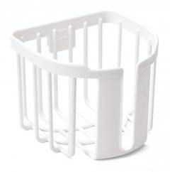 HOME USE επιτοίχια χαρτοθήκη μπάνιου HUH-0223 με αυτοκόλλητο, 11x14x13.5cm, λευκή