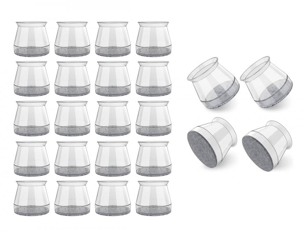 HOME USE προστατευτικές τάπες επίπλων HUH-0225, 32-37mm, διάφανες, 24τμχ