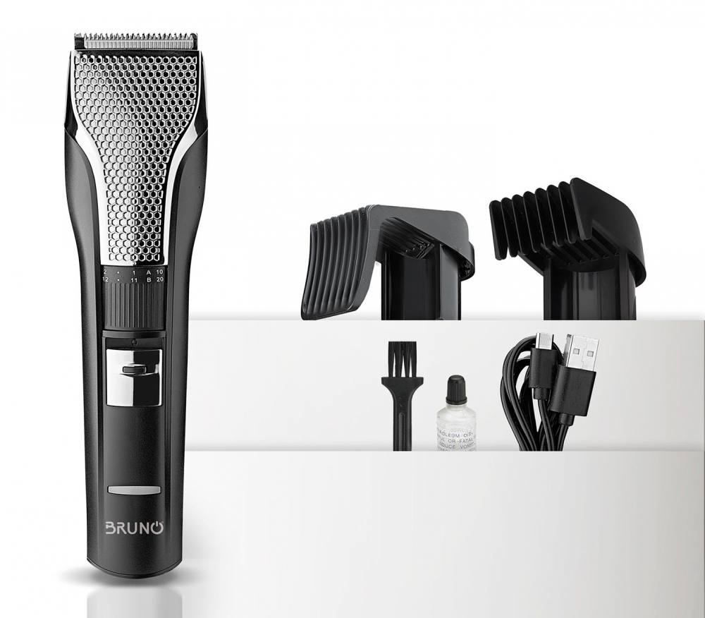 BRUNO BRN-0220 Κουρευτική μηχανή επαναφορτιζόμενη, μαύρη