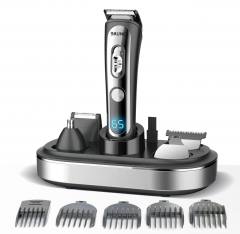 BRUNO BRN-0221 Κουρευτική/Ξυριστική μηχανή 5 σε 1, επαναφορτιζόμενη, ψηφιακή ένδειξη, σετ 16τμχ, black-Inox