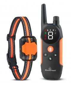 POWERTECH ηλεκτρικό κολάρο εκπαίδευσης σκύλου PT-1399 με ασύρματο χειριστήριο, εμβέλεια 300m
