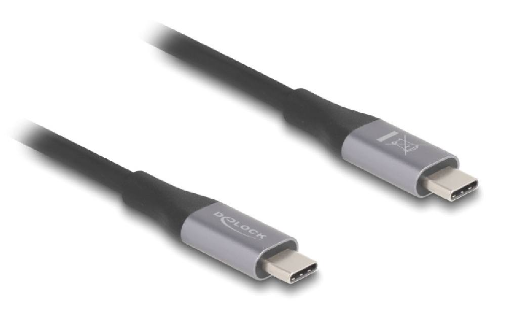 DELOCK καλώδιο USB-C 81192, 240W, 40 Gbps, 8K, 2m, E-Marker, μαύρο