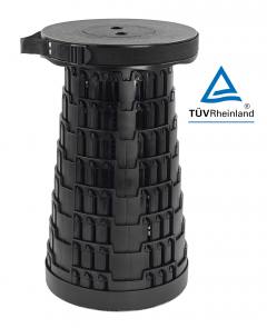 POWERTECH πτυσσόμενο καρεκλάκι HUH-0230, αντοχή έως 250kg, 25.5x45cm, μαύρο