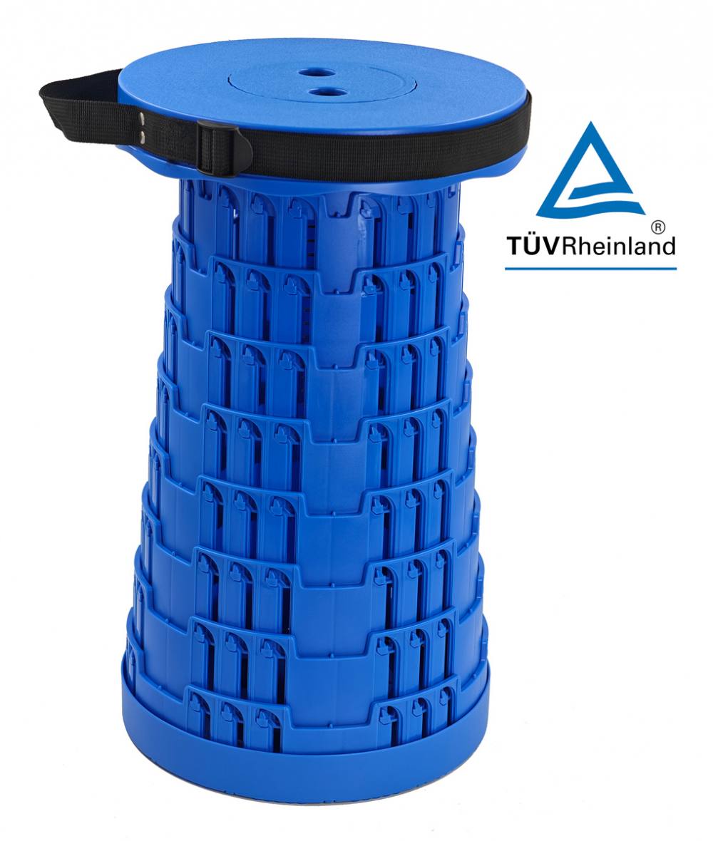 POWERTECH πτυσσόμενο καρεκλάκι HUH-0234, αντοχή έως 250kg, 25.5x45cm, μπλε