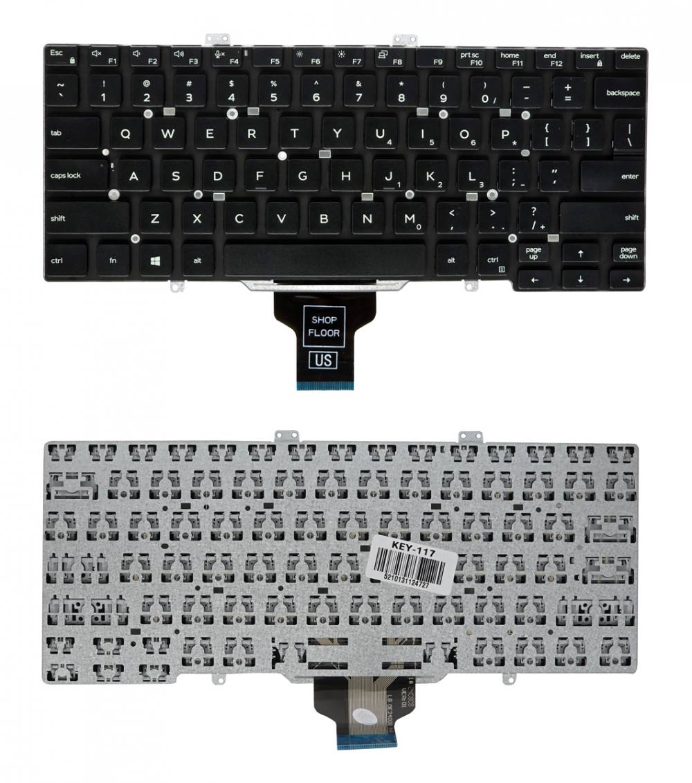 Πληκτρολόγιο για Dell Latitude 5400/5401/5411/5410/7400 KEY-117, US, μαύρο