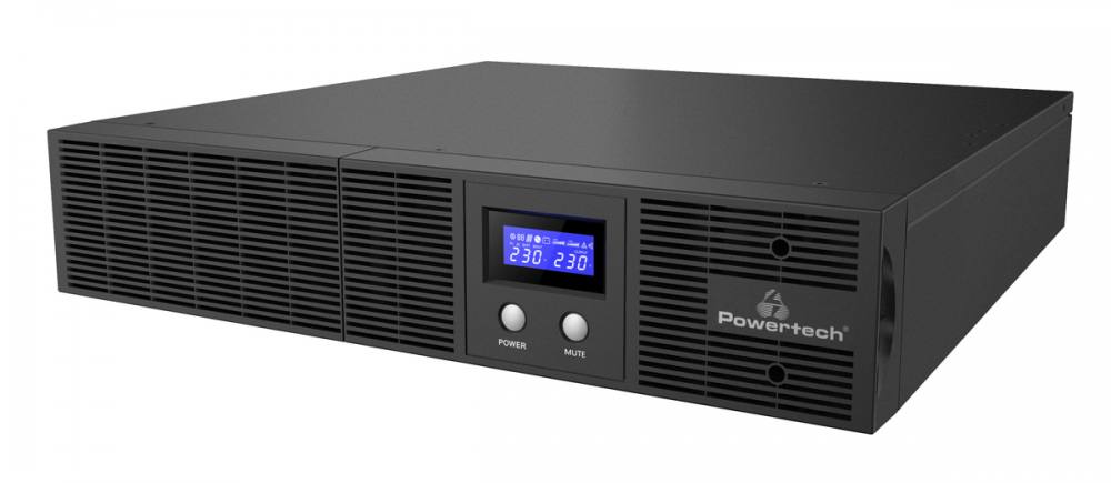 POWERTECH UPS Line Interactive PT-1408 για rack 2U, με οθόνη, 2200VA/1540W, 4x AC output