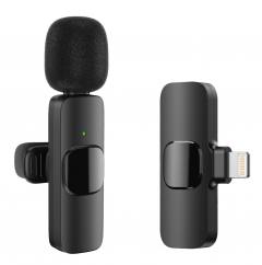 APEXEL ασύρματο μικρόφωνο APL-MIC004, Lightning, 2.4GHz, μαύρο