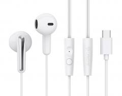 CELEBRAT earphones με μικρόφωνο G37, USB-C σύνδεση, 14.2mm, 1.2m, λευκά