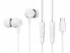 CELEBRAT earphones με μικρόφωνο G38, USB-C σύνδεση, 10mm, 1.2m, λευκά