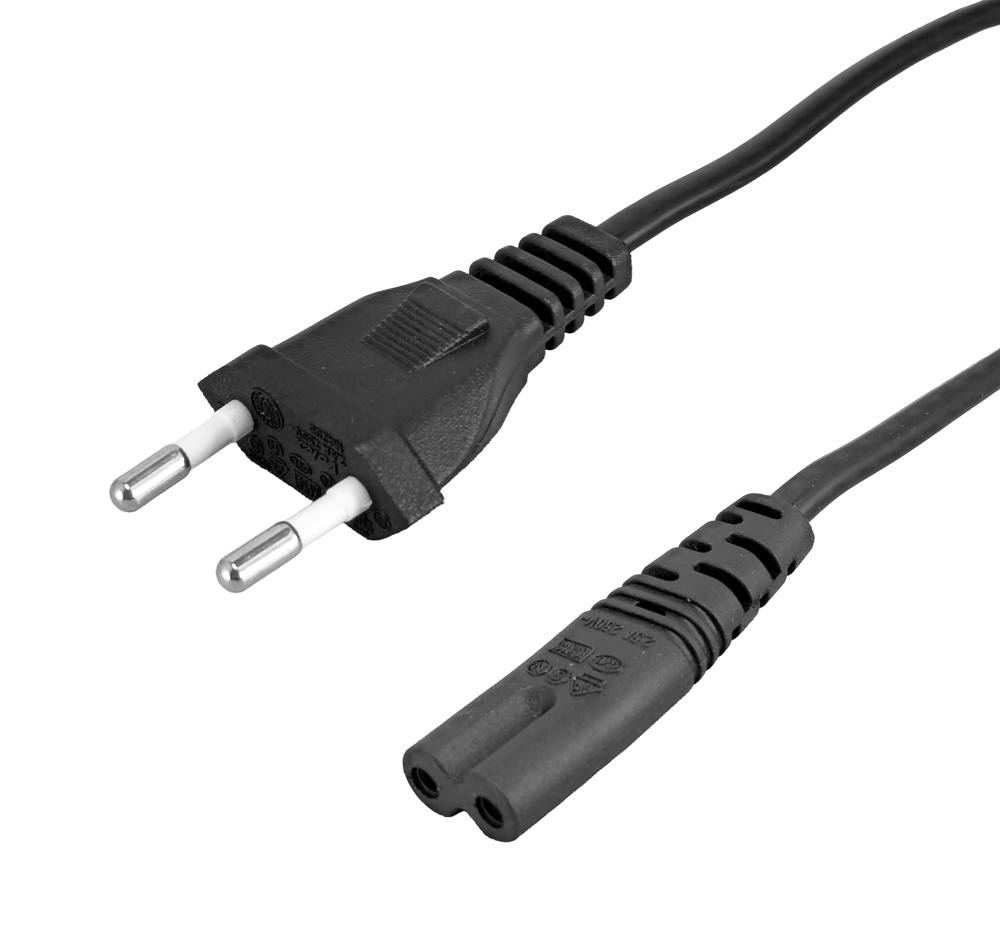 POWERTECH καλώδιο τροφοδοσίας CAB-P040, copper, 2x 0.75mm, 1.5m, μαύρο