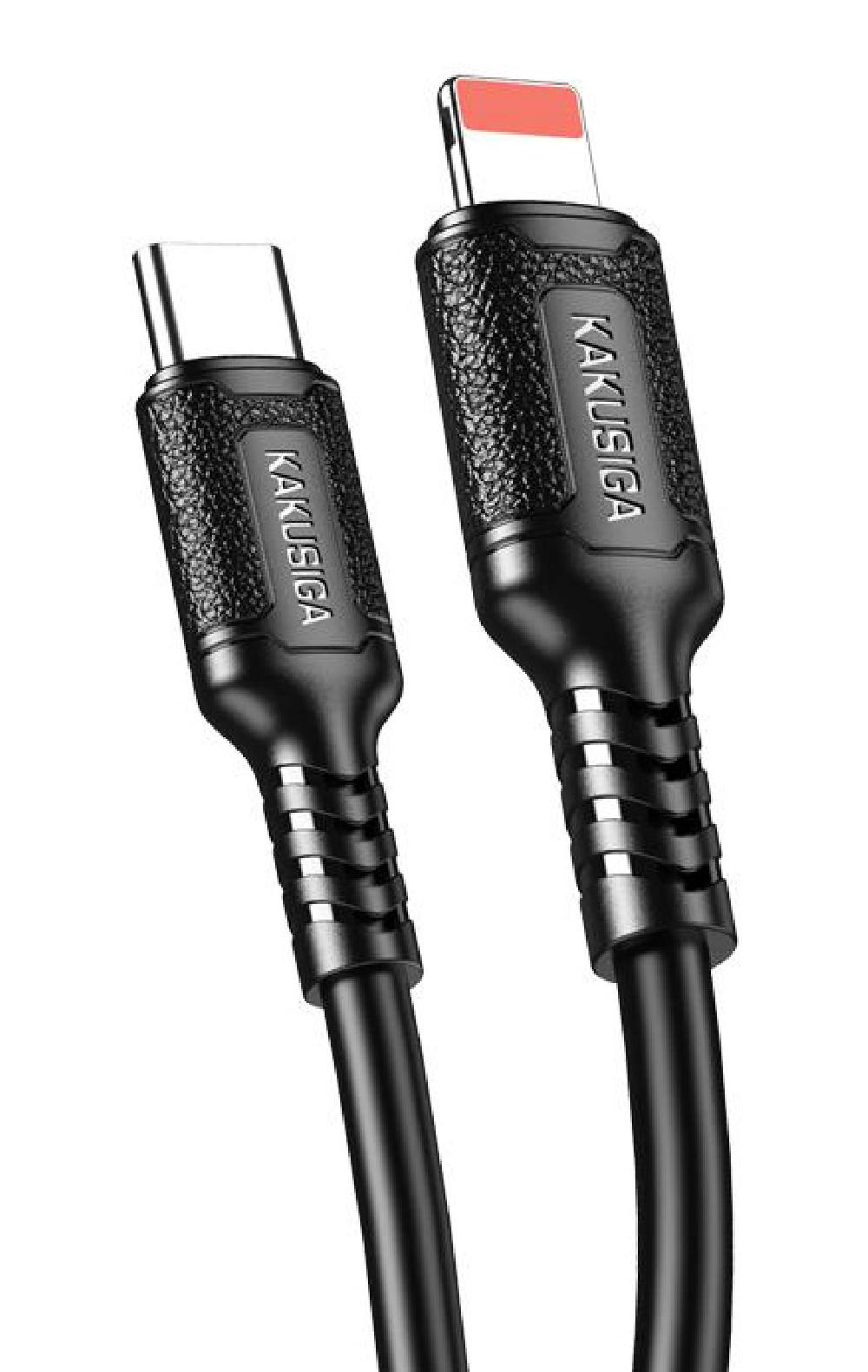 KAKUSIGA καλώδιο Lightning σε USB-C KSC-984, σιλικόνης, 27W, 480Mbps, 1m, μαύρο