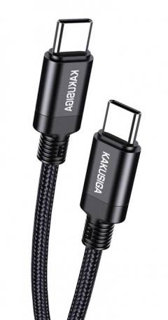 KAKUSIGA καλώδιο USB-C σε USB-C KSC-970, 60W, 480Mbps, 1m, μαύρο