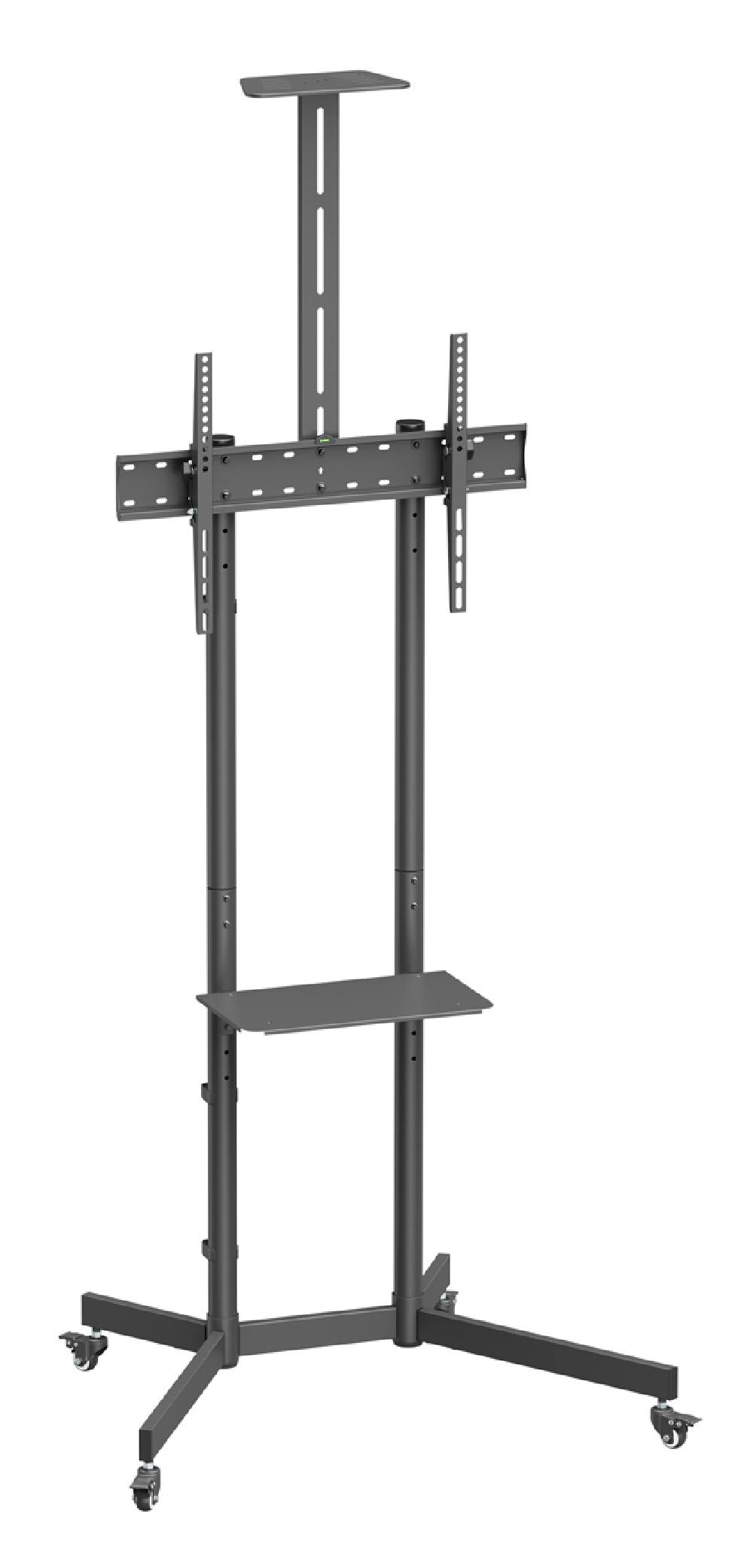 BRATECK βάση τηλεόρασης δαπέδου T1042T, 37-70", έως 45kg, με ράφια & ροδάκια