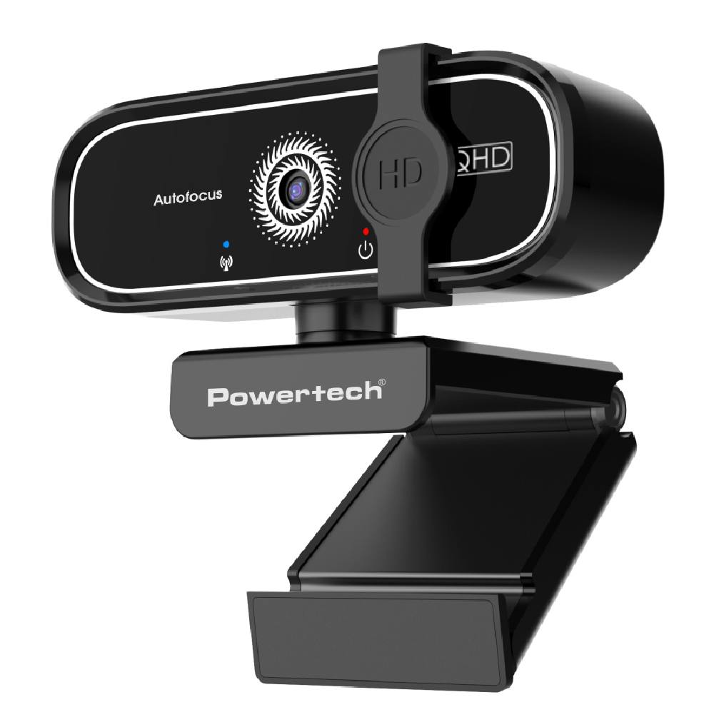 POWERTECH web camera PT-1427, 5MP, 2K QHD, αυτόματη εστίαση, 1.5m, μαύρη