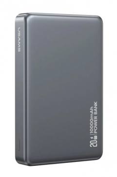 USAMS power bank CD242, magnetic wireless, USB-C έξοδος, 10000mAh, 20W, γκρι