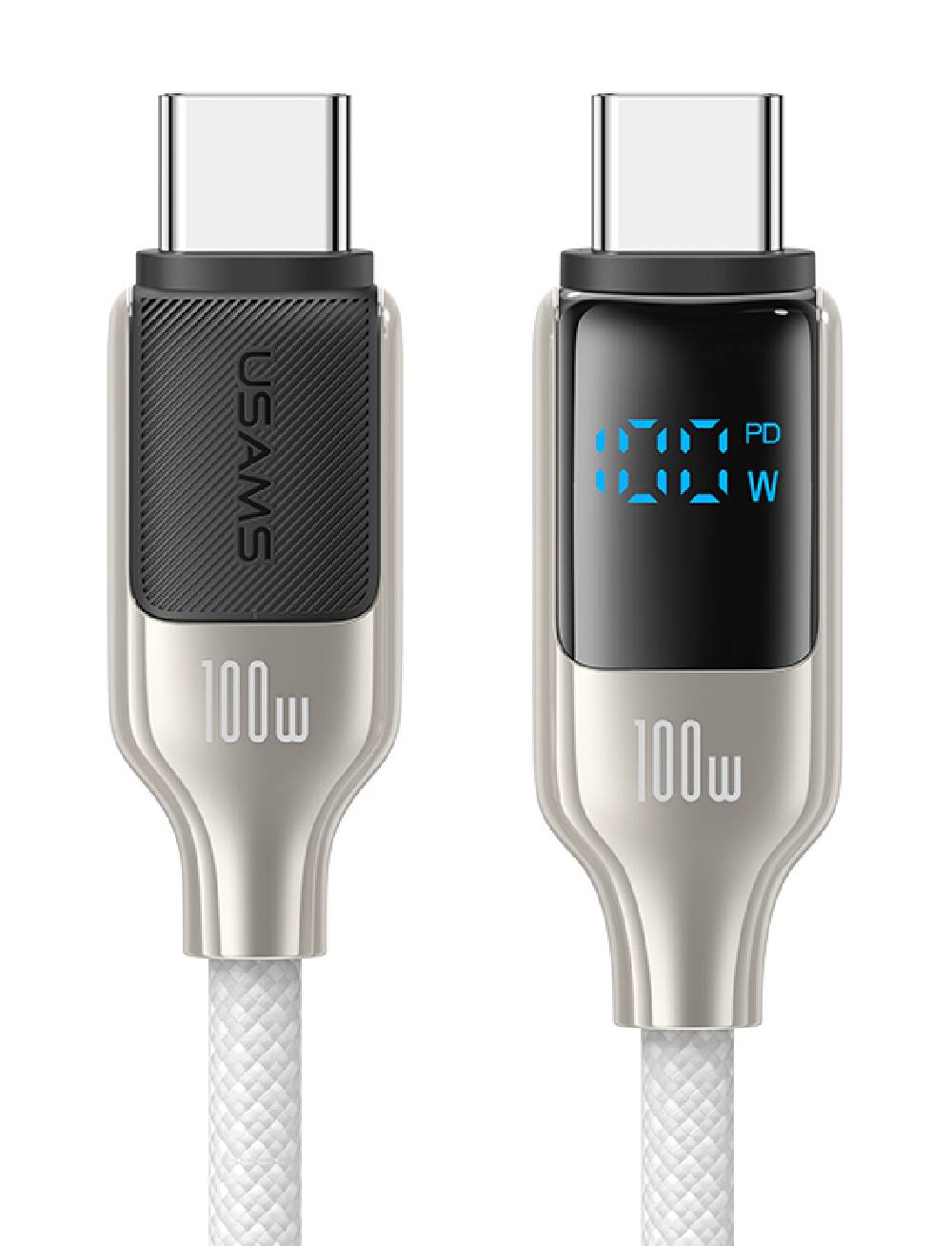 USAMS καλώδιο USB-C SJ742, 100W, 480Mbps, 1.2m, λευκό