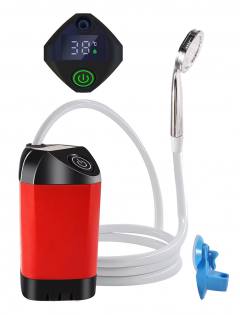 POWERTECH φορητή αντλία/ντουζιέρα για camping PT-1429, επαναφορτιζόμενη, κόκκινη