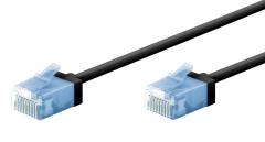GOOBAY καλώδιο δικτύου 74230, CAT 6A U/UTP, slim, copper, 500MHz, 0.15m, μαύρο