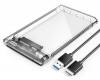ORICO θήκη για 2.5" SATA HDD/SSD 2139U3, 5Gbps, διάφανη