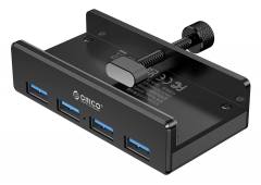 ORICO USB hub MH4PU-P με σφιγκτήρα, 4x θυρών, 5Gbps, USB σύνδεση, μαύρο