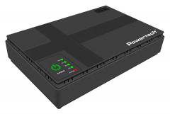 POWERTECH mini DC UPS PT-1434, 18W, 10400mAh, 3x DC, USB/LAN/POE, μαύρο