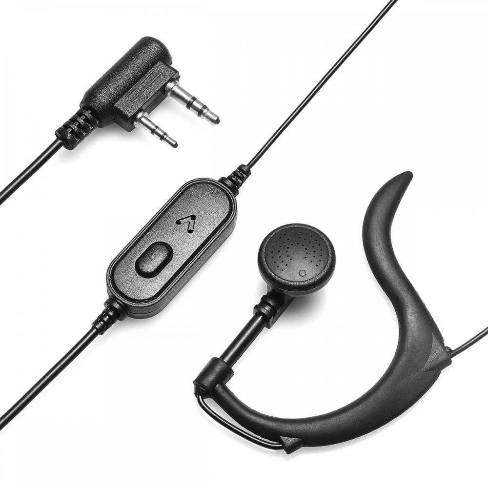 BAOFENG ακουστικό για πομποδέκτη BFG-EARPHONE, 2 pin, push to talk, 1.1m, μαύρο