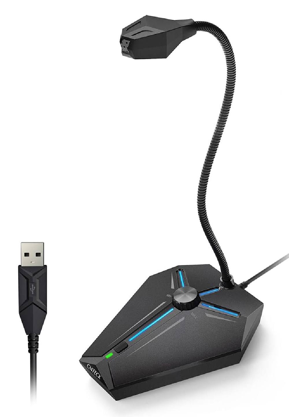 CMTECK επιτραπέζιο μικρόφωνο G006Plus με εύκαμπτο βραχίονα, omnidirectional, USB, μαύρο