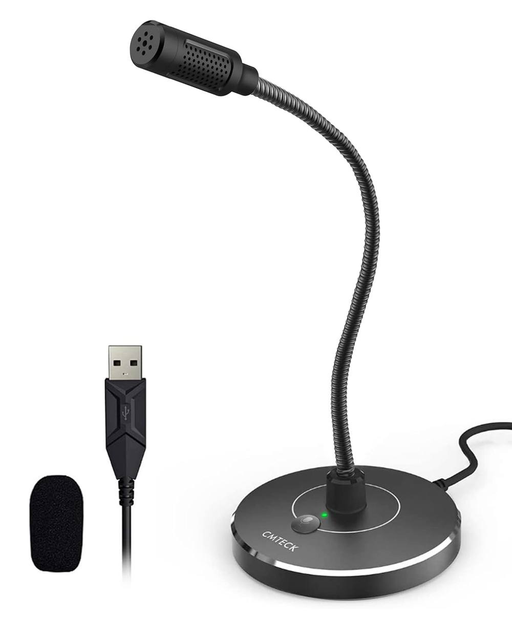 CMTECK επιτραπέζιο μικρόφωνο G009 με εύκαμπτο βραχίονα, omnidirectional, USB, μαύρο