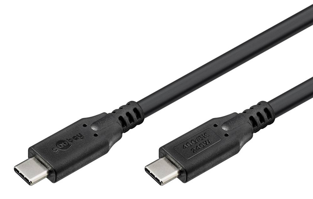 GOOBAY καλώδιο USB-C 74183, USB4, 240W, 40Gbps, 8K/60Hz, 1m, μαύρο