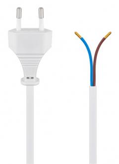 GOOBAY καλώδιο τροφοδοσίας 51345, 2x 0.75mm², 1.5m, λευκό