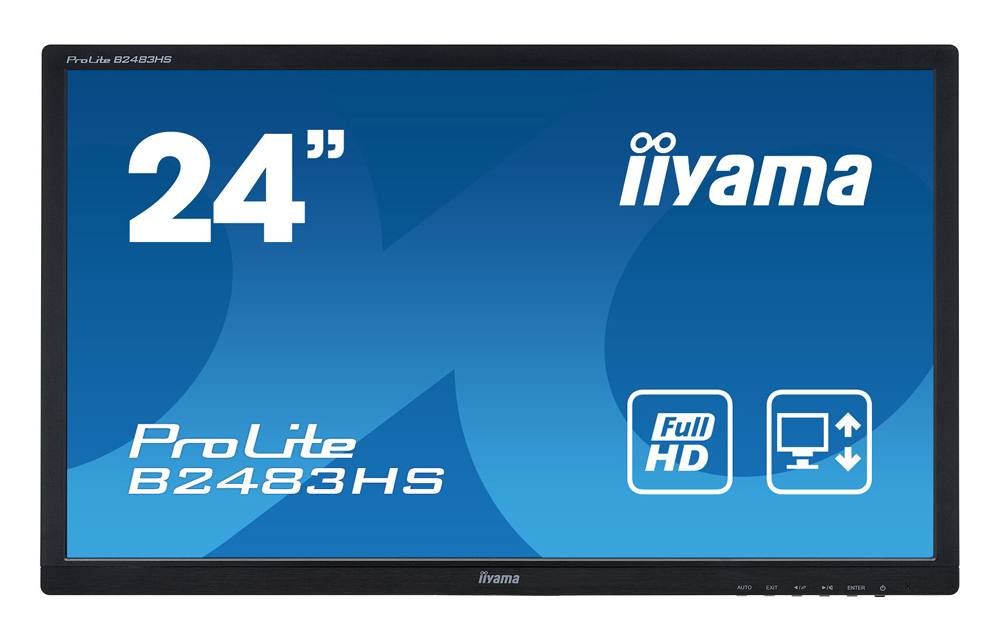 IIYAMA used οθόνη B2483HS LED, 24" Full HD, VGA/HDMI/DisplayPort, χωρίς βάση, Grade B