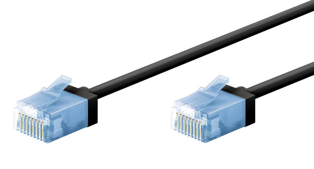 GOOBAY καλώδιο δικτύου 74240, CAT 6A U/UTP, slim, copper, 500MHz, 7.5m, μαύρο