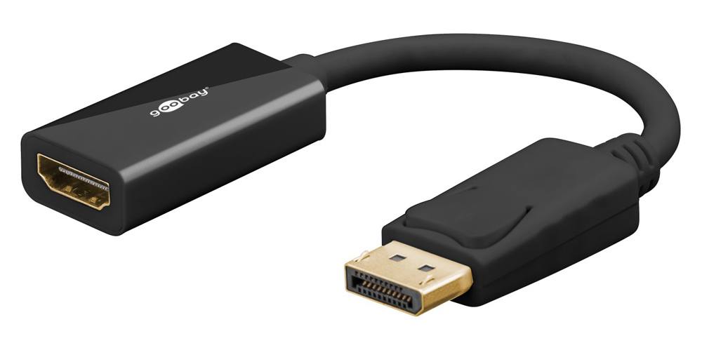 GOOBAY αντάπτορας DisplayPort σε HDMI 75269, 4K/60Hz, 0.1m, μαύρος