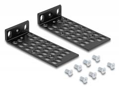 DELOCK σετ βάσεις τοποθέτησης για rack 67281, μαύρο, 2τμχ