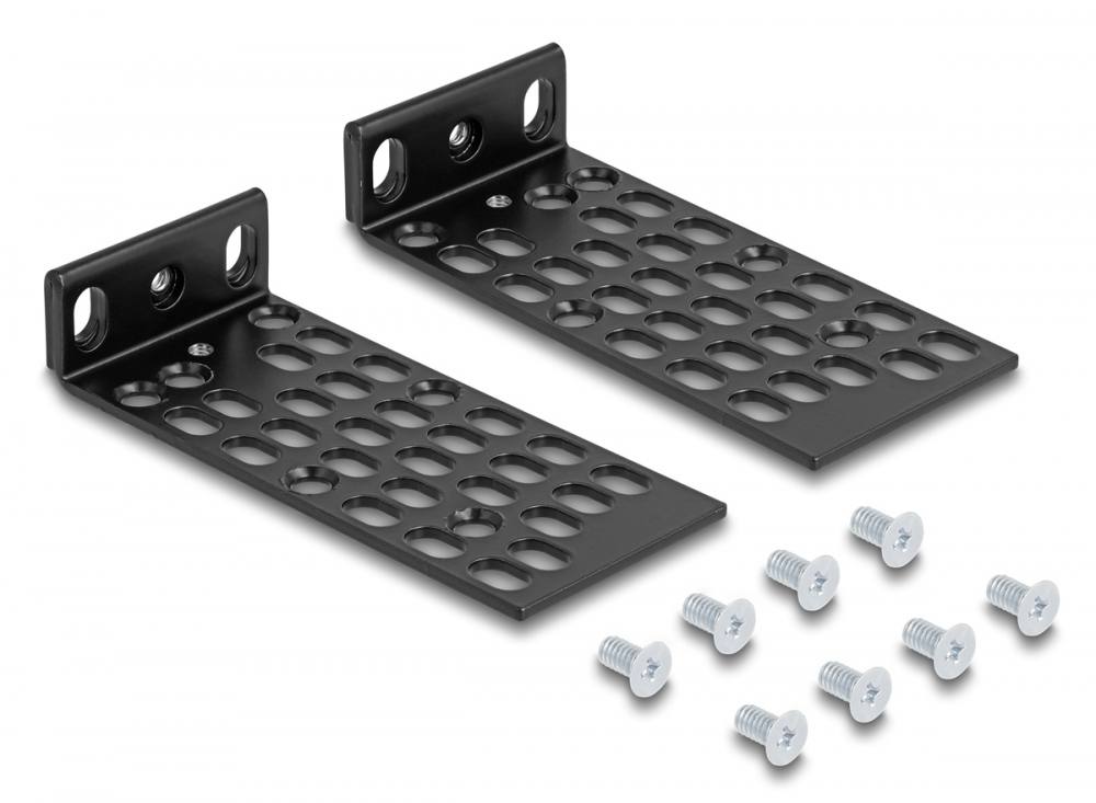 DELOCK σετ βάσεις τοποθέτησης για rack 67281, μαύρο, 2τμχ