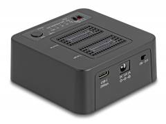 DELOCK docking station για M.2 NVMe SSD 64300, 2 θέσεων, 20Gbps, clone/erase function, μαύρο