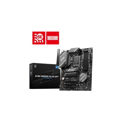 MSI MB B760 GAMING PLUS WIFI, SOCKET INTEL LGA1700 14th/13th/12th GEN CPU, CS INTEL B760, 4 DIMM SOCKETS DDR5, DP/HDMI, PCI-E GE