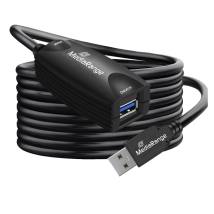 MediaRange Active USB Extension Cable, USB-A Plug to USB-A Socket, 1x Repeater, USB 3.0, 5 Gbps Data Transfer Rate, 5m, Black (M