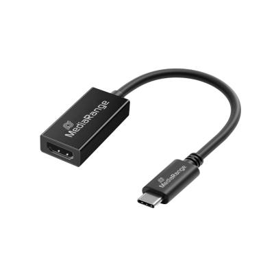 MediaRange USB-C to HDMI Audio and Video Converter, 20cm, Black (MRCS234)