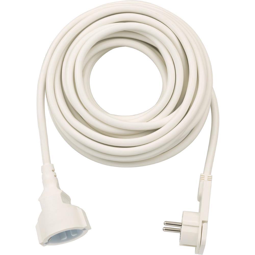 Brennenstuhl Quality Plastic Extension Cable with Flat Plug 10m H05VV-F3G1.5 white (1168980210) (BNN1168980210)