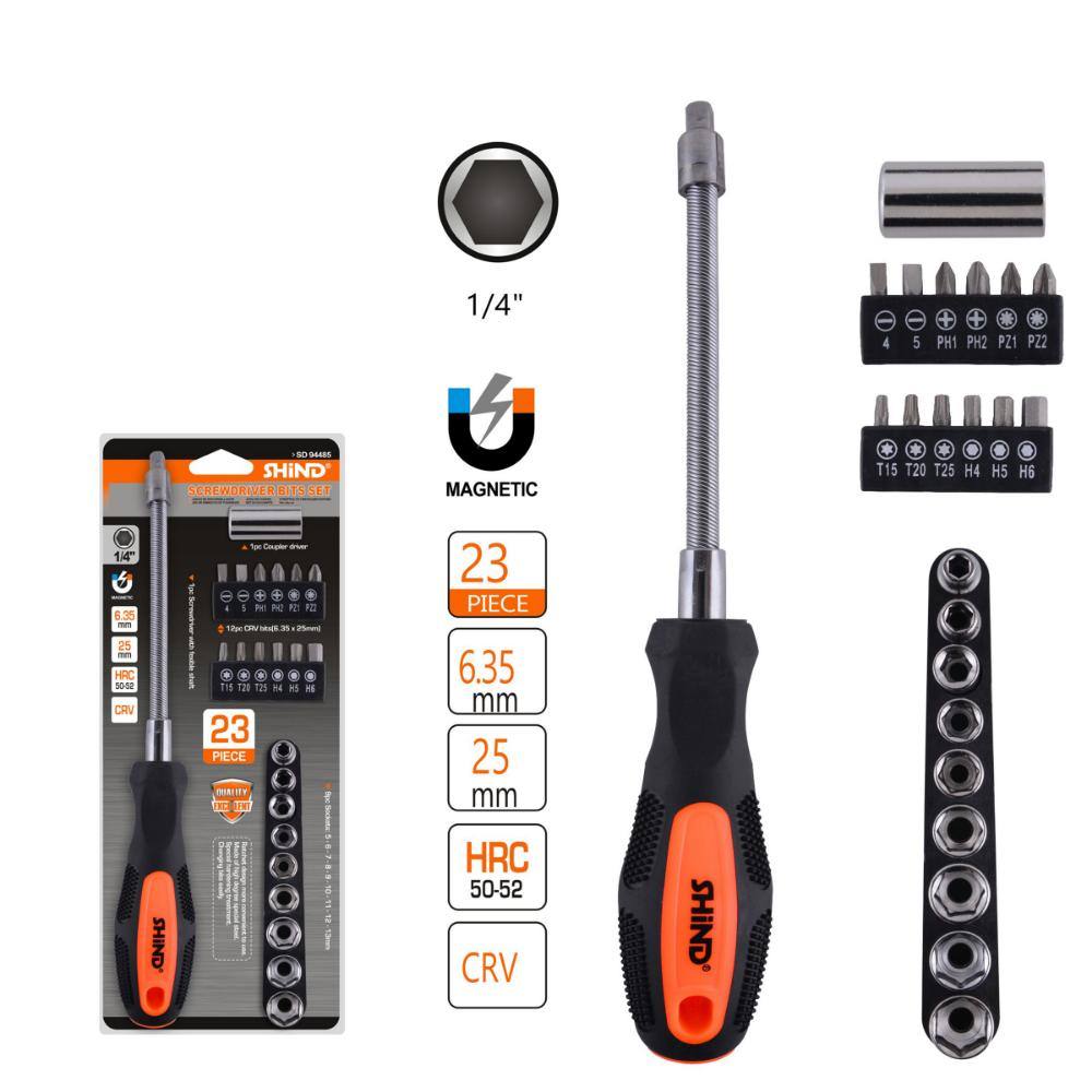 Shind Σετ Ευκαμπτο Κατσαβιδι Με Μυτες & Καρυδακια 23τεμ. (SHI-94485) (SHI94485)