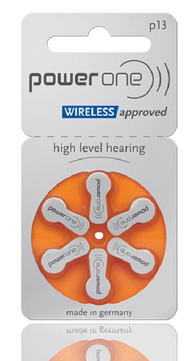 POWER ONE μπαταρίες ακουστικών βαρηκοΐας P13, mercury free, 1.45V, 6τμχ