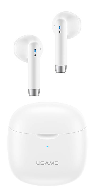 USAMS earphones IA04 με θήκη φόρτισης, True Wireless, Φ13mm, λευκά