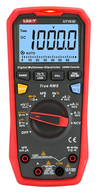 UNI-T ψηφιακό πολύμετρο UT161E, 1000V AC/DC, NCV, True RMS