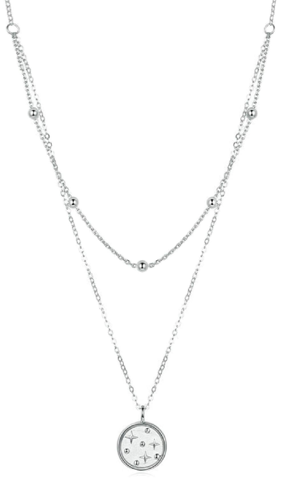 BAMOER κολιέ SCN365 δυο σειρών, ασήμι 925, ασημί