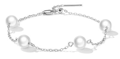 BAMOER βραχιόλι BSB090 με πέρλες, ασήμι 925, ασημί