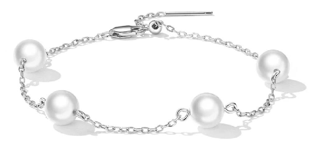 BAMOER βραχιόλι BSB090 με πέρλες, ασήμι 925, ασημί