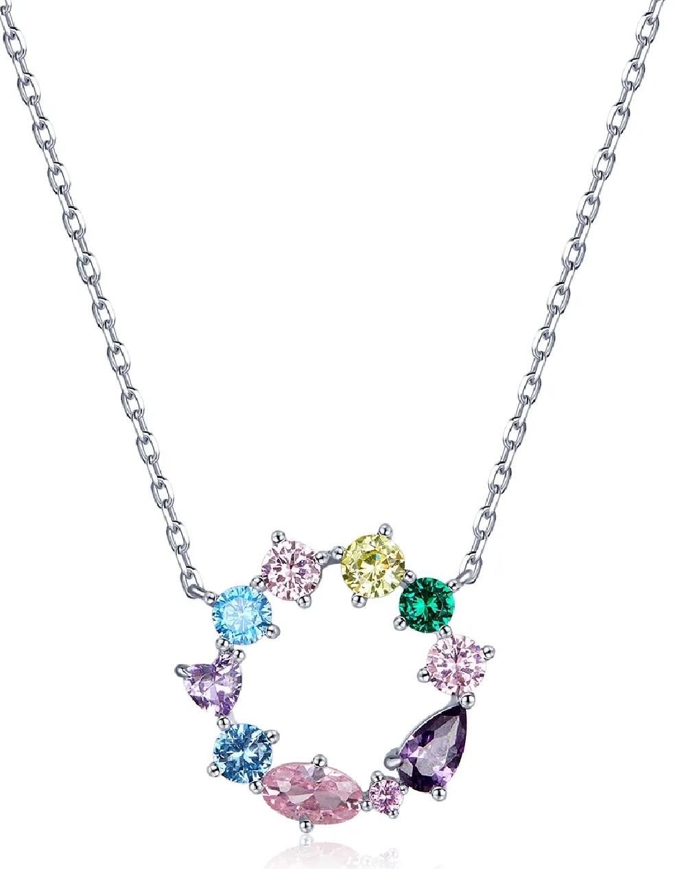 BAMOER κολιέ BSN178 με κυβική ζιρκόνια, ασήμι 925, ασημί