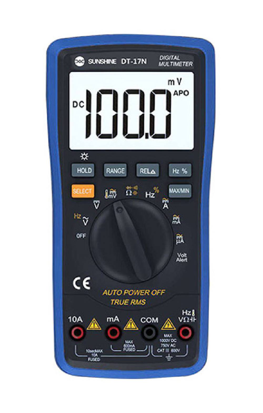 SUNSHINE ψηφιακό πολύμετρο DT-17N, AC 700V/DC 1000V, AC/DC 10A