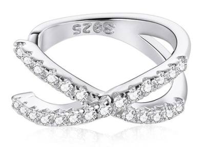 BAMOER σκουλαρίκι cuff SCE997-A με κυβική ζιρκόνια, ασήμι 925, ασημί